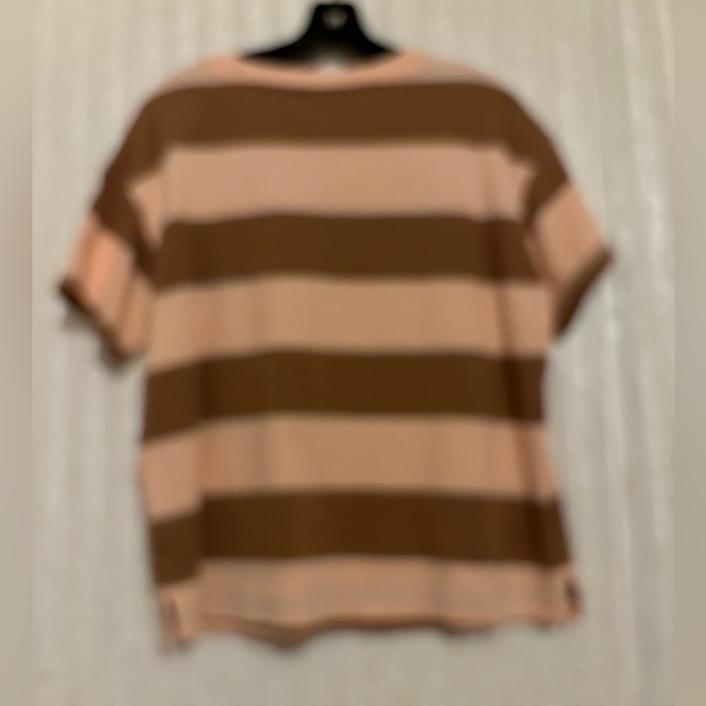 Old Navy Brown and Pink Striped Tee - Picture 2 of 3